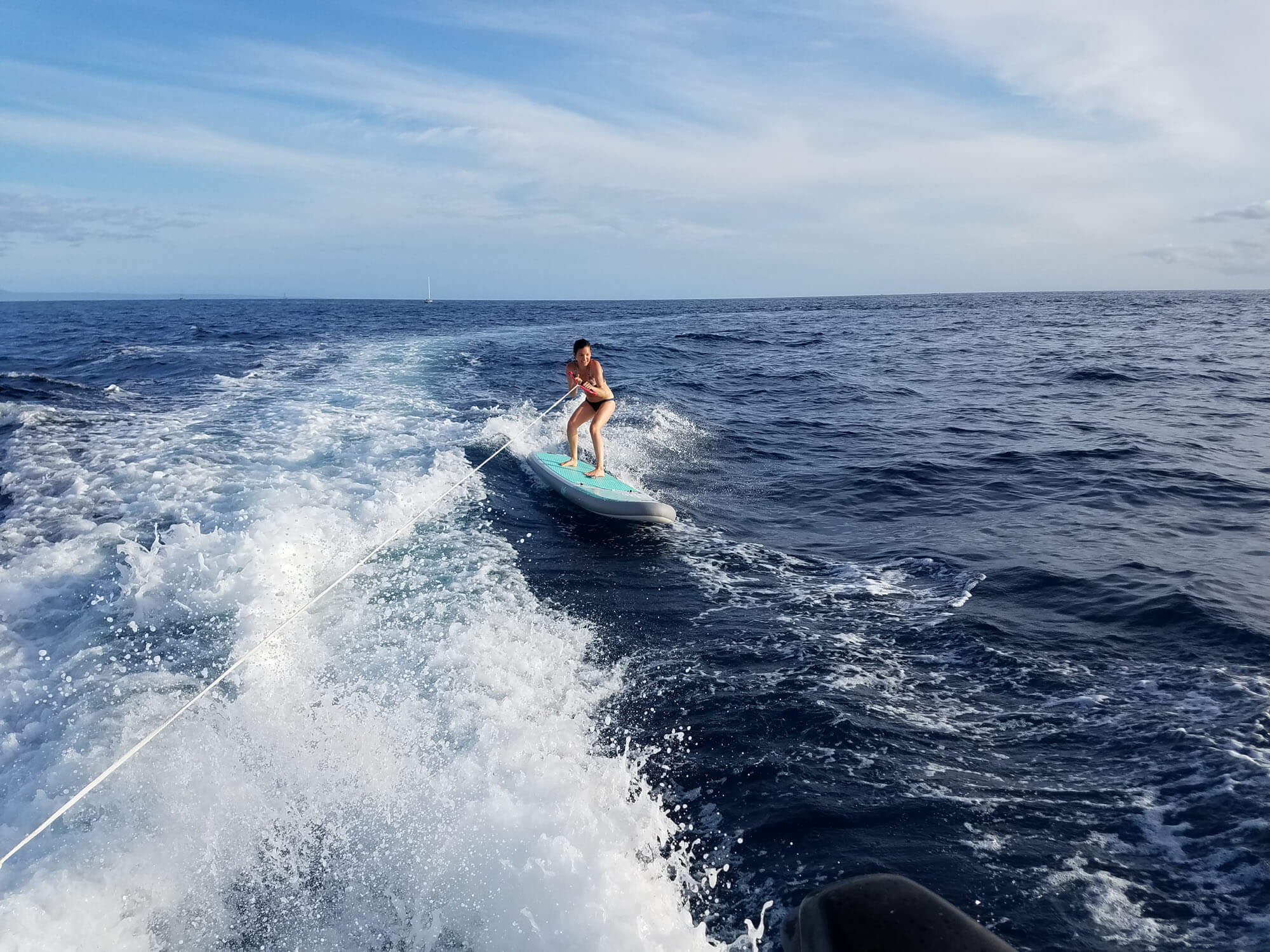 Kristina Surfing Behind the Boat